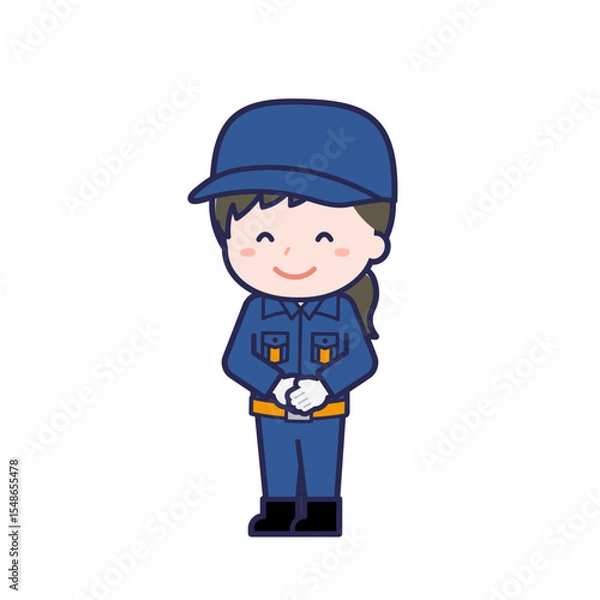 Obraz 消防団員／ななめ／女性 01