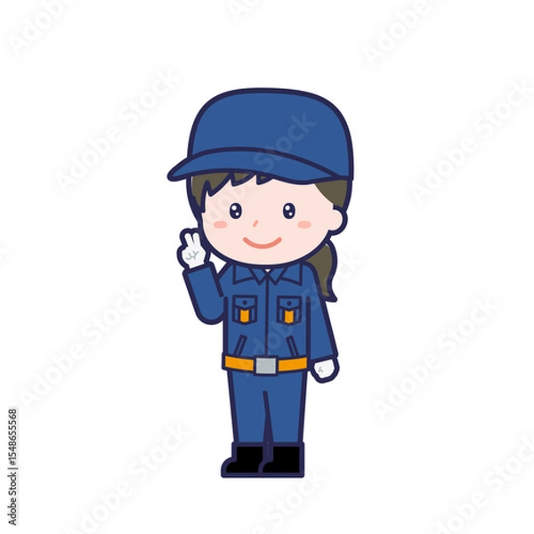 Obraz 消防団員／ななめ／女性 14