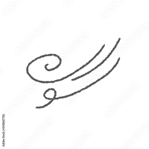 Obraz ゆるい手描きお天気イラスト　風