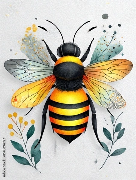 Obraz Detailed illustration of a bee