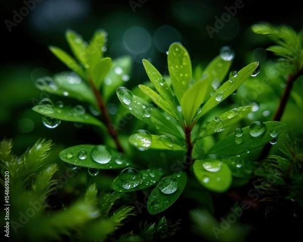 Obraz Dew-kissed sprout in moss