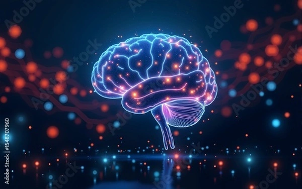 Fototapeta Glowing Neural Network. High quality