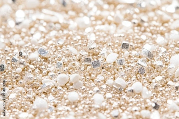 Fototapeta Sparkling white and silver sprinkles