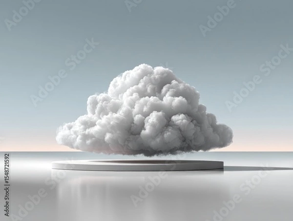 Obraz Floating cloud on a white pedestal