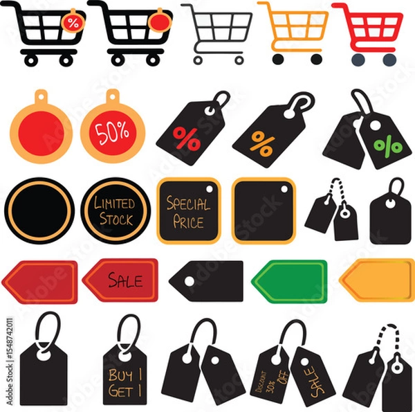 Fototapeta Vector Bundle for E-Commerce and Sale Promotion