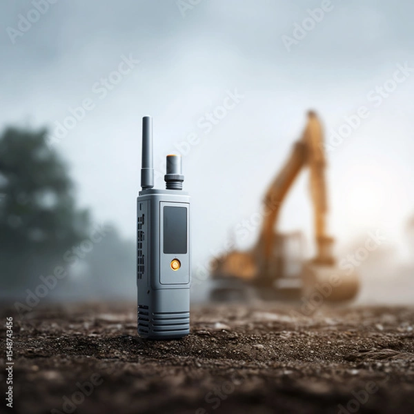 Obraz Two way radio communication device construction technology outdoor safety rugged equipment wireless modern secure reliable portable antenna