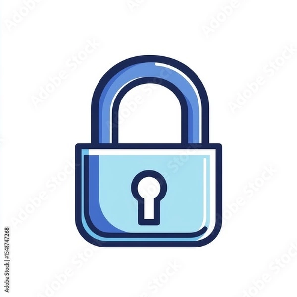 Fototapeta Simplistic and Modern Padlock Icon Representing Security and Protection Against Unauthorized Access in Digital Space