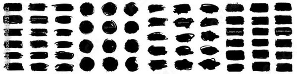 Obraz Splash banners set. Black paint stroke background