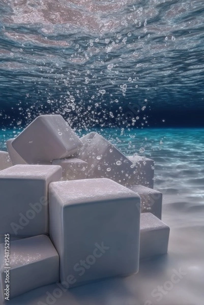 Obraz Underwater white cubes