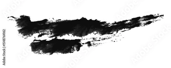 Fototapeta black watercolor background. Artistic hand paint. Isolated on transparent background.