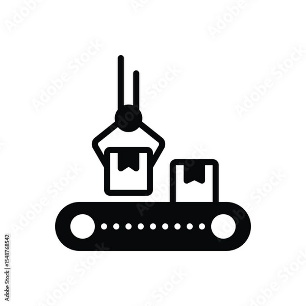 Fototapeta Black solid icon for conveyor