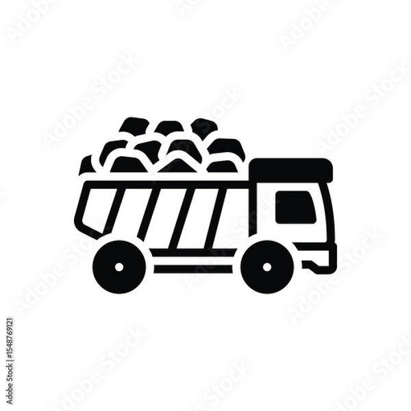 Fototapeta Black solid icon for overburden