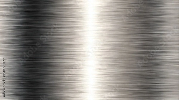 Fototapeta Shiny chrome silver effect background with smooth brushed metal lines