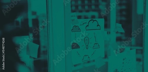 Obraz Business chart on glass board