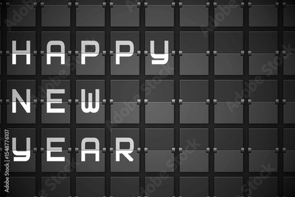 Fototapeta New year message on black roller board