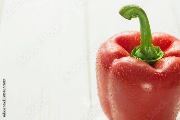 Obraz Fresh red pepper on wooden table