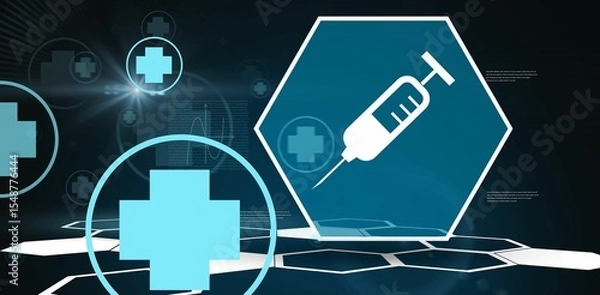 Obraz Digital background with scientist device