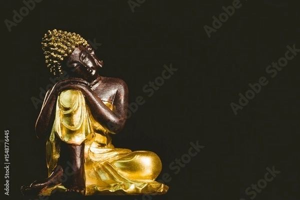 Obraz Buddha statue over black background