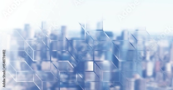 Fototapeta Digital composite image of cityscape
