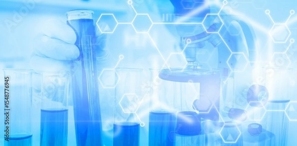 Obraz Background with Scientist working in laboratory