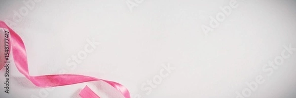 Obraz Pink ribbon on whitebackground