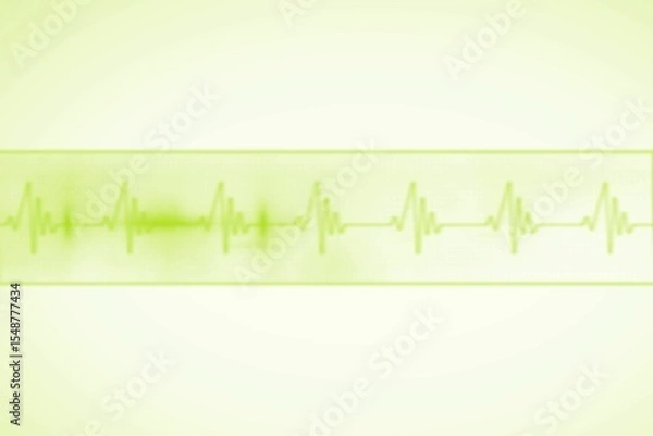 Obraz Medical background with green ecg line