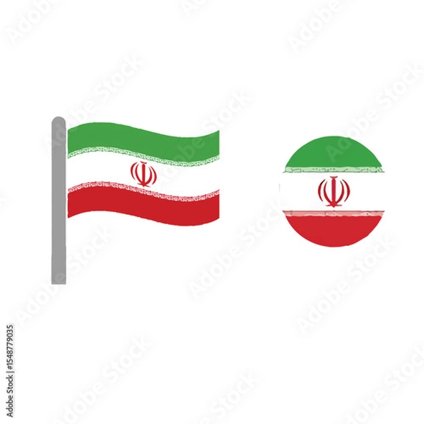 Fototapeta Iran National Flag Vector image 
