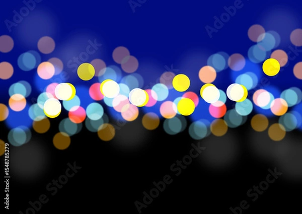 Obraz 夜街灯 夜 丸 光 カラフル　背景 グラフィック イラスト