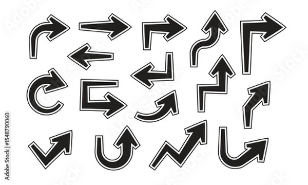 Fototapeta Arrows set vector collection. Arrow icon. Arrow. Cursor simple arrows. symbols decorative element design illustration	