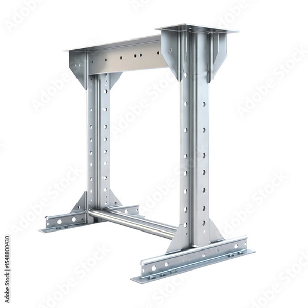 Fototapeta Steel frame structure for industrial use in modern design  