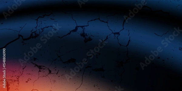 Fototapeta Dark blue orange red grainy texture background abstract vibrant color wave shape black backdrop noisy wide banner header design