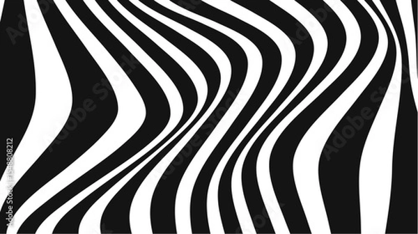 Fototapeta Abstract Zebra Stripes Dynamic Optical Illusion