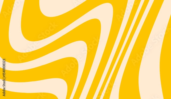 Fototapeta Retro Swirls Banner in Yellow and Cream