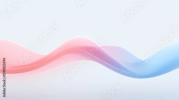Fototapeta Soft Colorful Waves of Pink and Blue in Abstract Design
