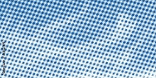 Fototapeta Dots halftone white and blue color pattern gradient grunge texture background. Dots pop art comics sport style vector illustration. vector grunge and dot