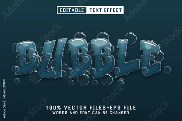 Fototapeta Bubble 3d Text - Editable Text Effect