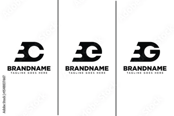 Fototapeta Letters BC BE BG or 3C 3E 3G Monogram Logo Set, for C3 E3 G3 or CB EB GB initials