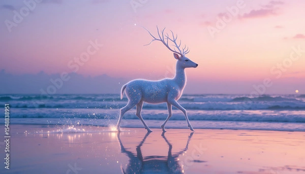 Fototapeta Grace in the Glow: Flamingos at Dusk