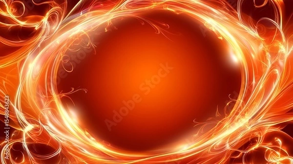 Obraz Fiery, glowing, circular frame