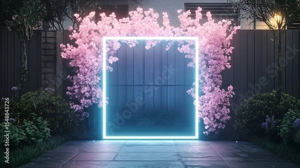 Obraz Neon frame in garden