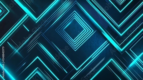 Fototapeta Abstract geometric pattern with glowing lines (2)