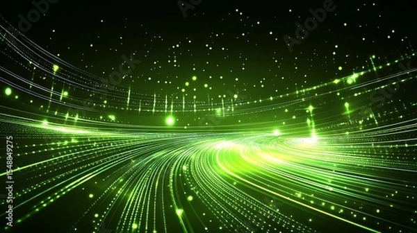 Obraz Abstract swirling green digital pathway