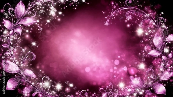 Obraz Elegant, glowing, floral frame