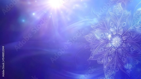 Obraz Abstract floral design, soft blue and purple hues