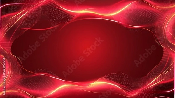 Obraz Abstract red glowing wave frame
