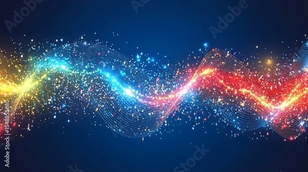 Obraz Colorful abstract wave design with particles