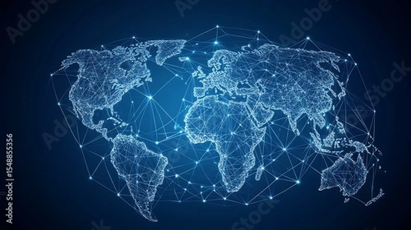 Fototapeta Global network map (22)