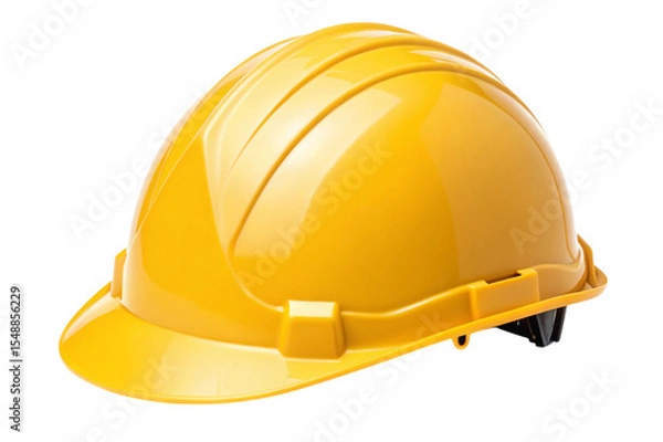 Fototapeta Yellow hard hat safety helmet isolated on transparent background