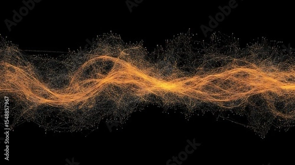 Fototapeta Abstract wave of connected particles