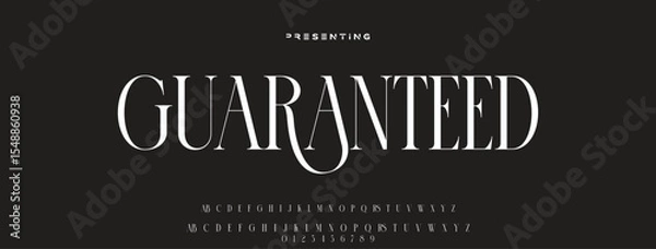 Fototapeta Luxury serif font in modern style. Elegant wedding alphabet letters font and number. Typography Luxury classic lettering serif fonts decorative vintage retro logo